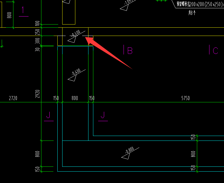 答疑：J电缆沟剖面图，箭头指的虚线代表什么意思？是封闭起来的还是个洞口呢？中间是变形缝