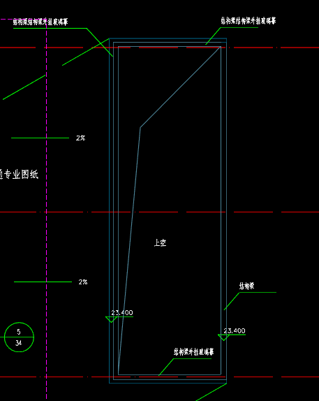 答疑：屋面有个部位是结构梁外挂幕墙图纸标注结构梁，没说结构梁的数据怎么设置这几根结构梁