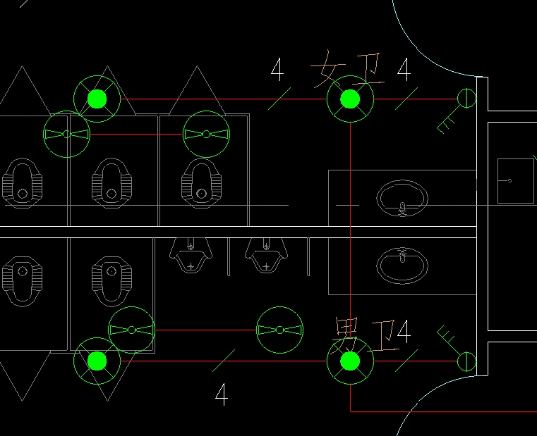 答疑：我想问一下三开一个控制4个灯，分别俩个控制两边排风扇。我想问下这个4带斜划线是啥