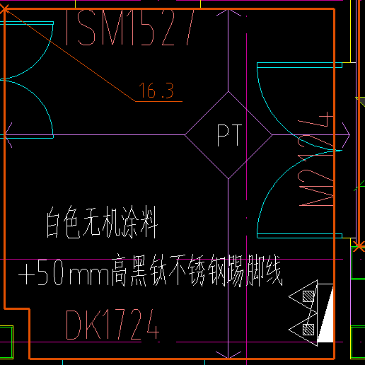 答疑：像这种标注的有踢脚线，另一面墙未标踢脚线，未标注的墙有踢脚线吗