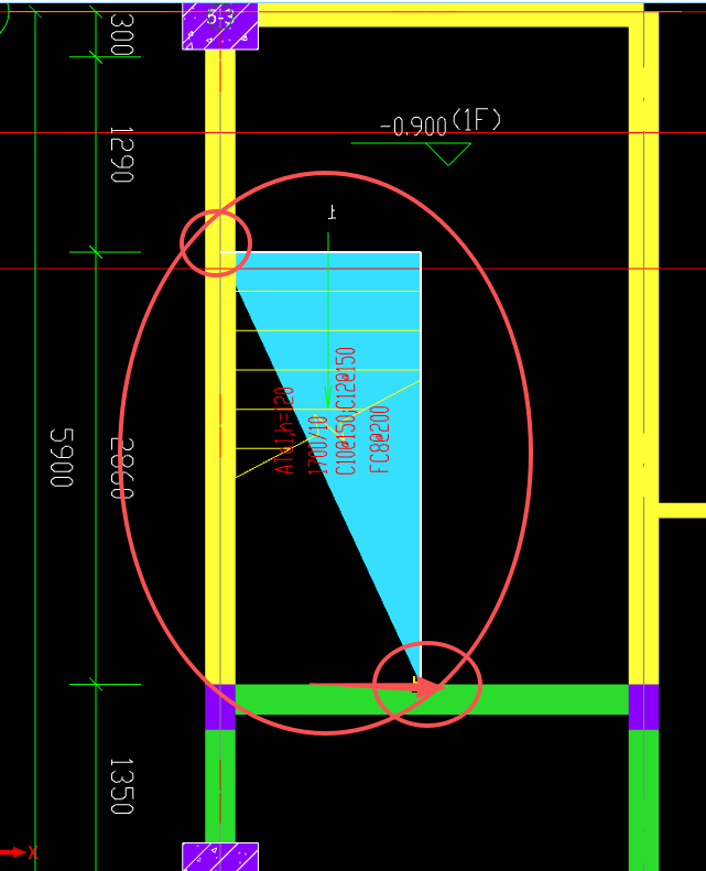 答疑：楼梯画的时候边线画到梁侧边还是梁中间？楼梯的边线会伸入墙体吗？