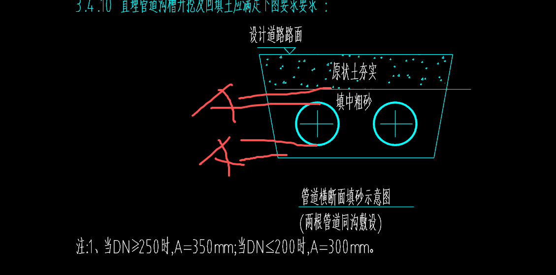 答疑：我管是外径450，说明A是不是这个高度？