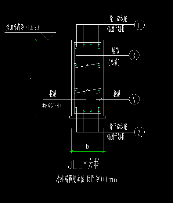 答疑：JLL1上部2跟20支座筋，然后中间用2跟的16的钢筋搭接？
