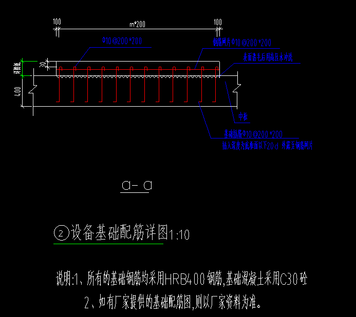 答疑：这种设备基础伸入原有板中，用啥画比较合适，插筋怎么设置？