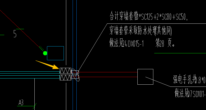 答疑：如箭头所指，波浪纹图例表示什么设备？