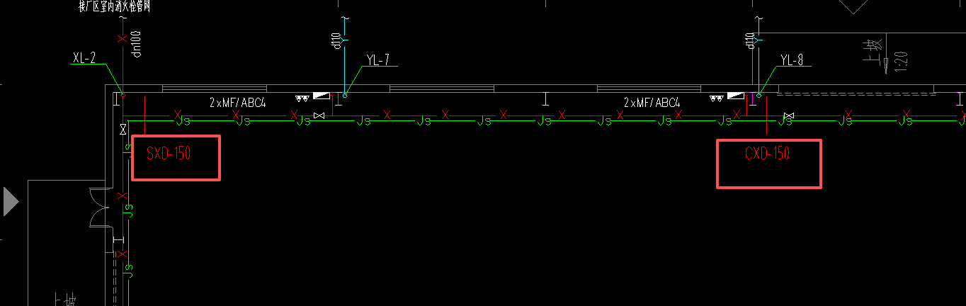 答疑：水图纸中，下面截图的标识是什么意思，抗震支架还是什么？