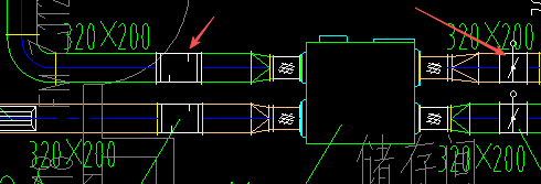 答疑：请问箭头所指的两个代表什么？在风管上，图纸没有说明。