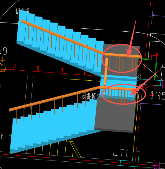 答疑：各位大神这个楼梯该怎么建模呢？楼梯平面栏杆有布置上去了麻？还是多画了啊