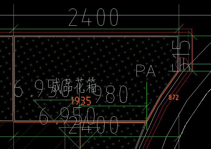 答疑：这种异形花箱，规格该怎么表示呢？是否是2400*1250*500mm 弧长872