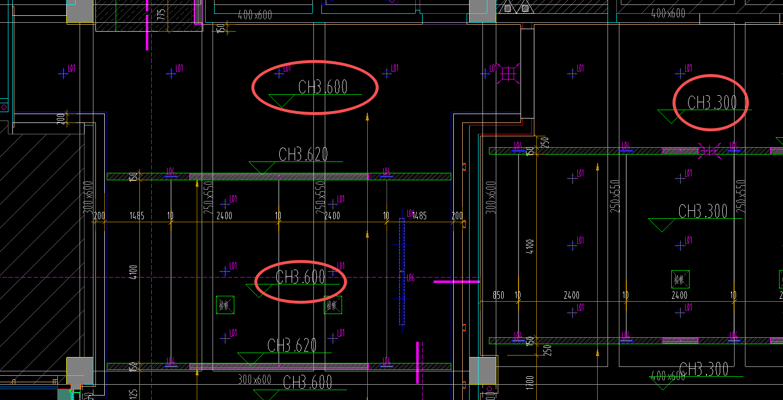 答疑：图片中CH+标高是吊顶高度么