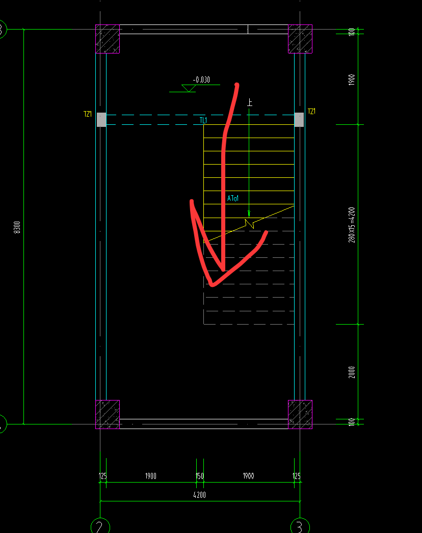 答疑：这个楼梯是从画箭头的地方往上上吗？