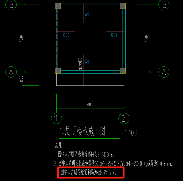 答疑：问下，图中的板是屋面板，板顶钢筋我是就布置温度筋好？还是布置双向钢筋？