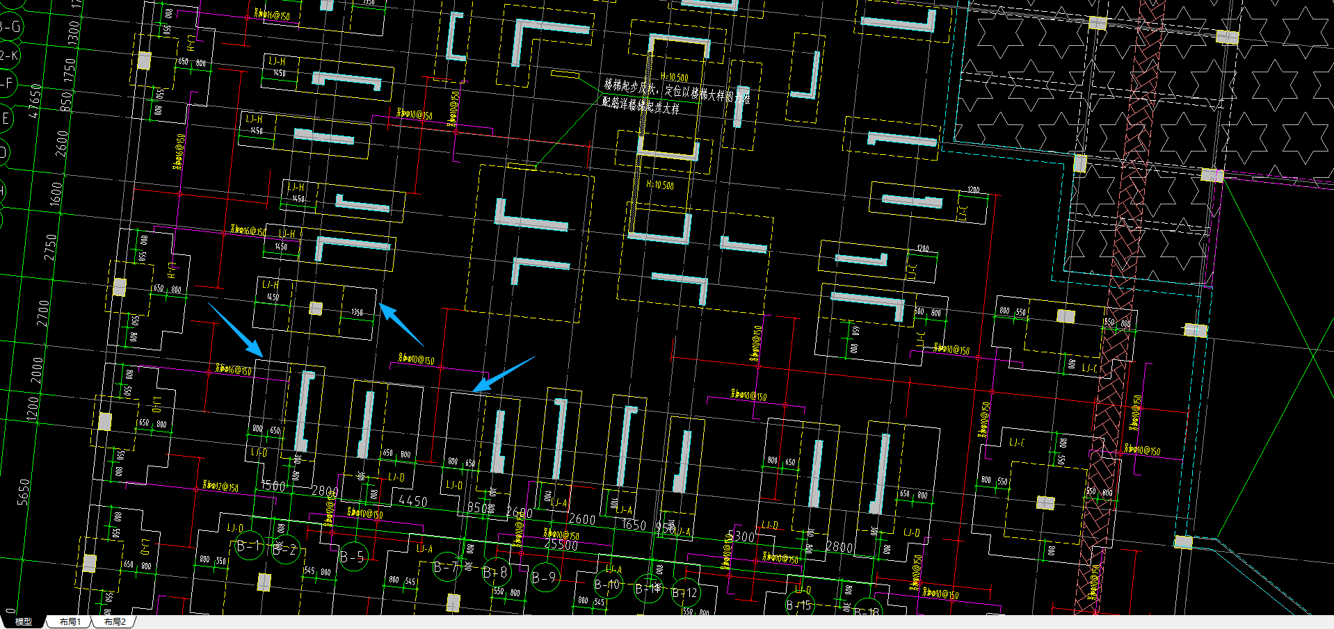 答疑：请问桩承台旁边这一圈白色的是什么，且图纸里的地下室底板指的是一块大区域吗