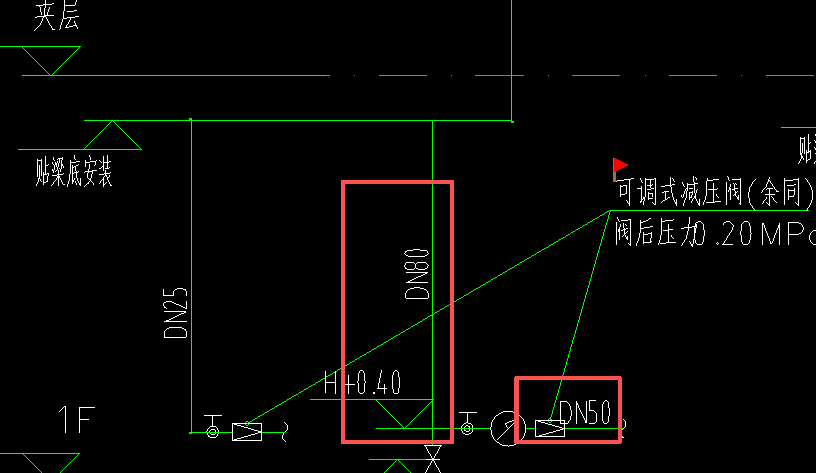 答疑：图中的可调式减压阀应该是DN50还是DN80?
