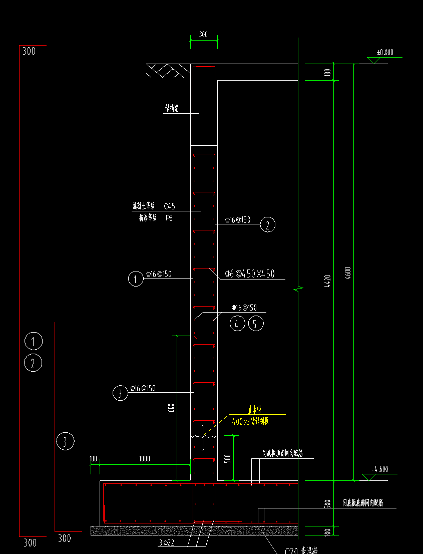 答疑：请问这个墙3C22是压墙筋吗? 还有3号钢筋应该如何布置