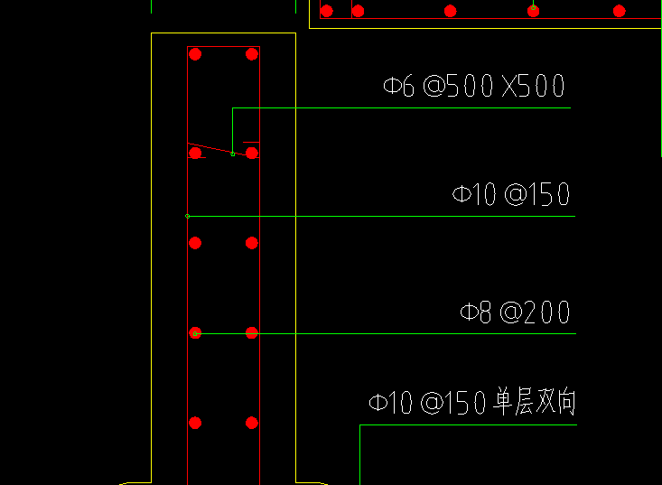 答疑：垂直钢筋是c10-150，水平是c8-200
