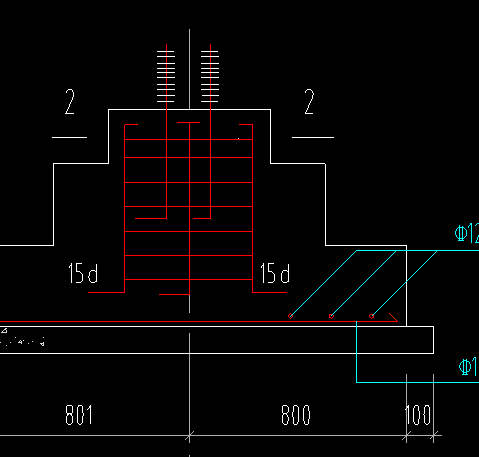 答疑：这个钢结构柱下的独立基础红色的线、标注15d是钢筋吗、怎么布置