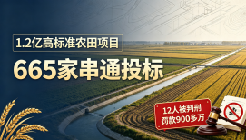 1.2亿高标准农田项目，665家串通投标，12人被判刑，罚款900多万！