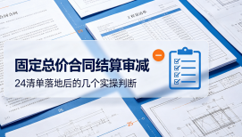 固定总价合同结算审减：24清单落地后的几个实操判断