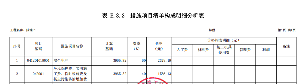 措施费