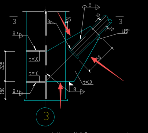 答疑：柱间支撑连接板没有尺寸如何计算